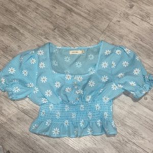 Blue daisy top